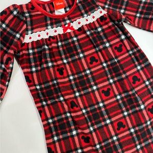 Disney, Red Plaid, Girls Traditional Styles Pajama Dress, size 4